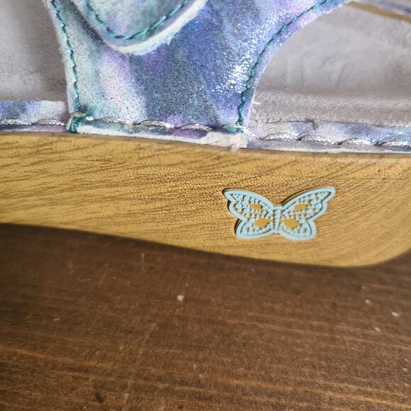 Alegria Kendra 298 Butterfly Tie-Dye Blue Leather Strappy Sandals Size 38 - Picture 8 of 12